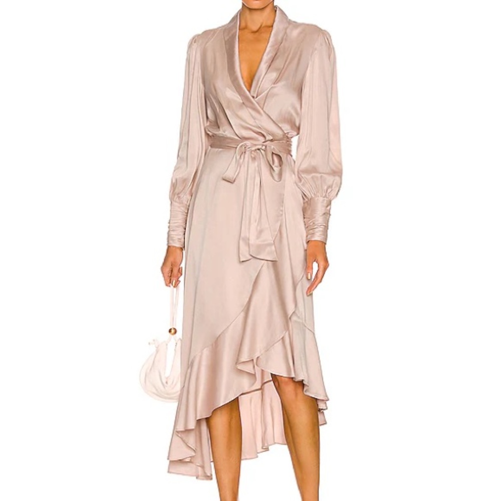 Zimmermann Silk Wrap Midi Dress